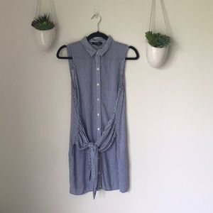 Button down dress with front knot